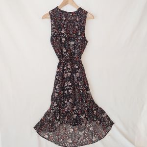 Mid length, high low floral flowy Knox Rose dress.